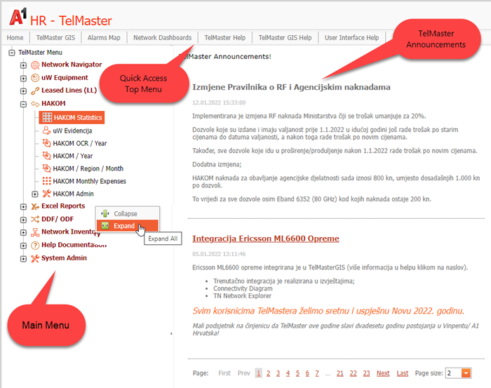 Figure 1: Main Menu is recursively created tree based menu customized for each logged user. Figure 1: Main Menu is recursively created tree based menu customized for each logged user.